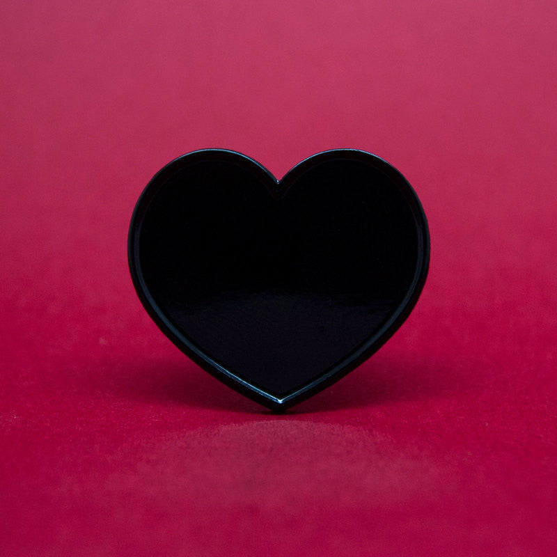 Black Hearts Enamel Pin Set