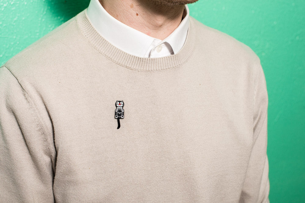 Cat Clock Enamel Pin
