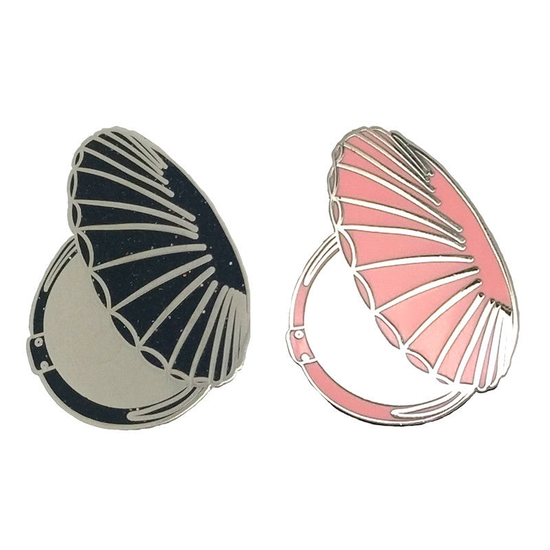 Clamshell Compact Enamel Pin