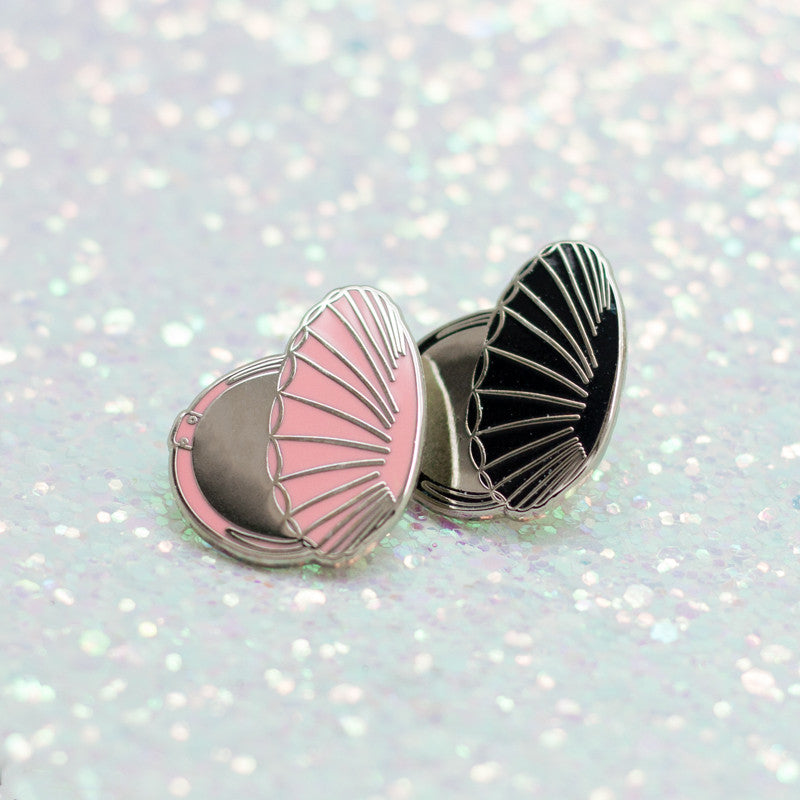 Clamshell Compact Enamel Pin