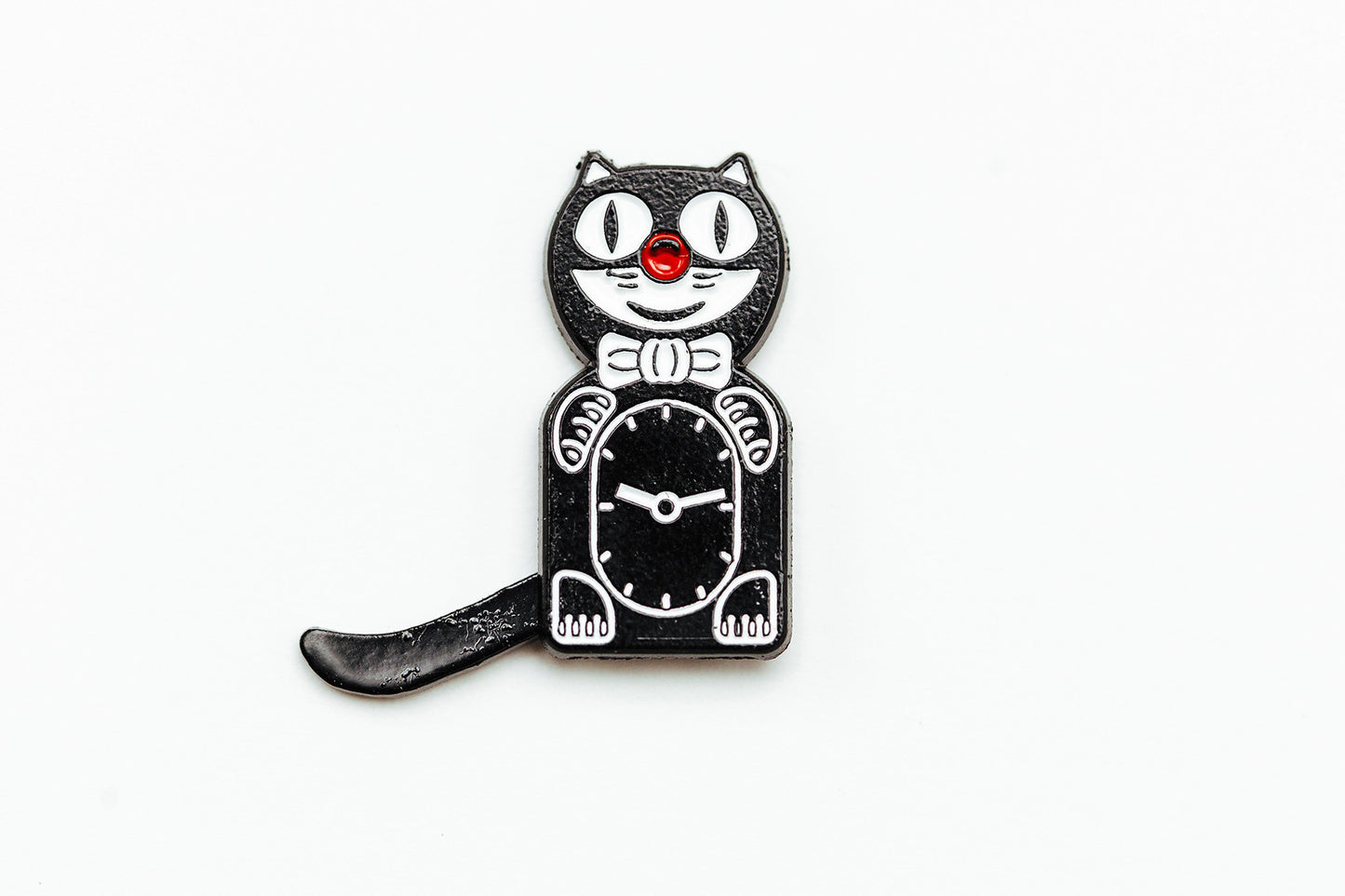 Cat Clock Enamel Pin
