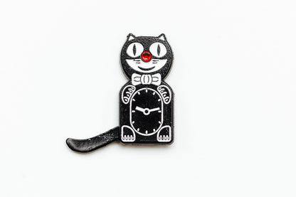 Cat Clock Enamel Pin