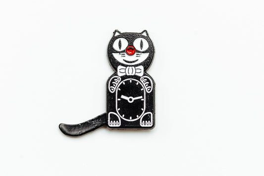Cat Clock Enamel Pin