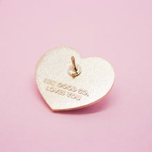 Pink Glitter Hearts Enamel Pin Set